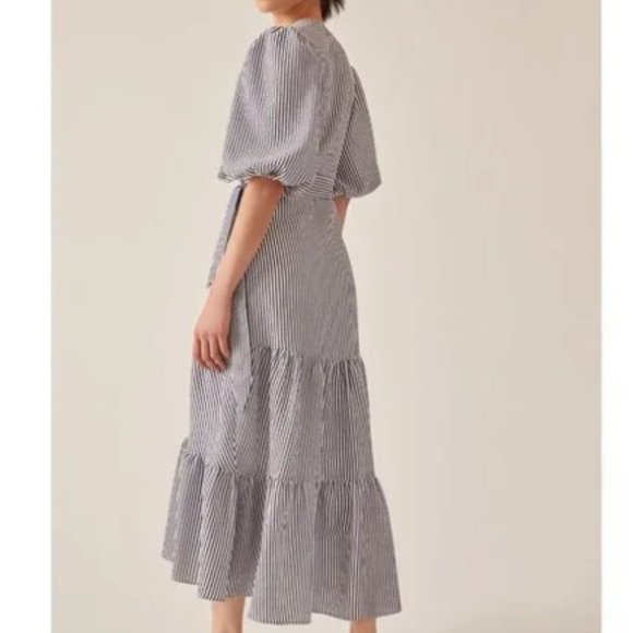 Hutch V-Neck Tiered Wrap Midi Dress - Picture 8 of 11